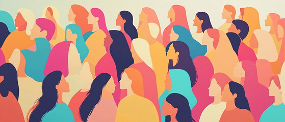 Diverse Group of Women Standing Together in Unity and Strength