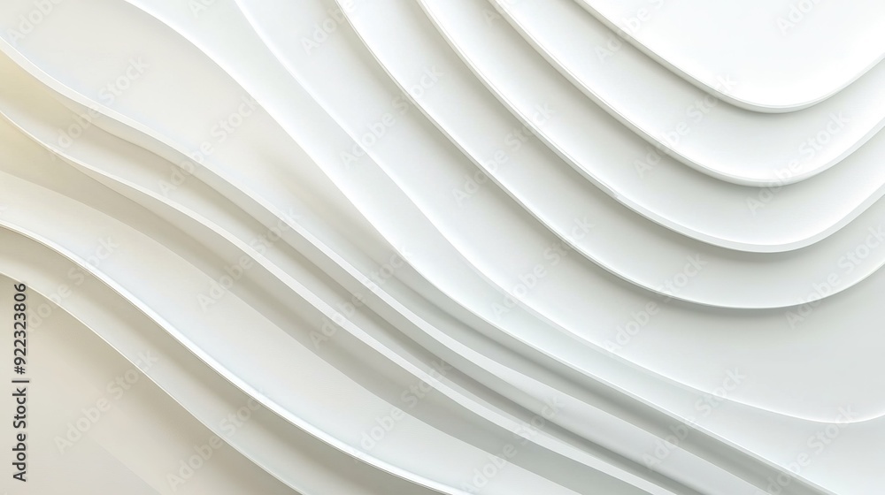 Poster abstract layers of textured white material creating a flowing pattern