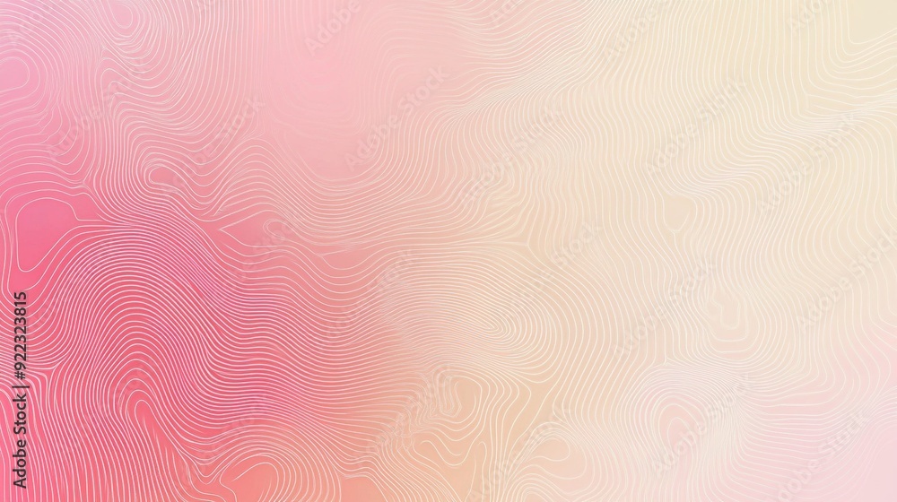 Aufkleber abstract gradient background with soft pink and cream tones featuring wavy lines