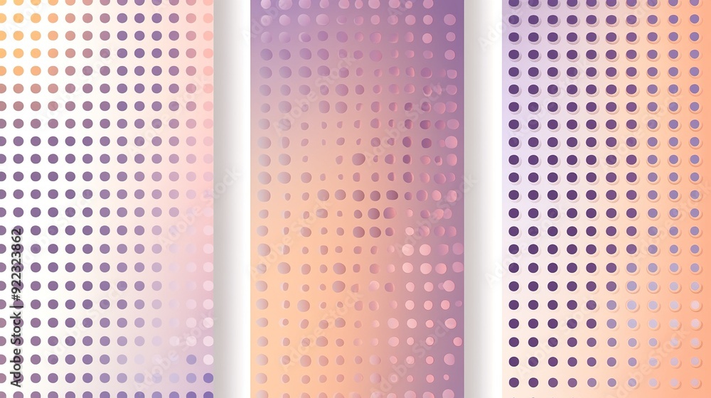 Poster abstract geometric pattern of softly blended pastel colors with circular designs in varying sizes an