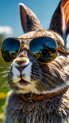 portrait of a rabbit with eyes