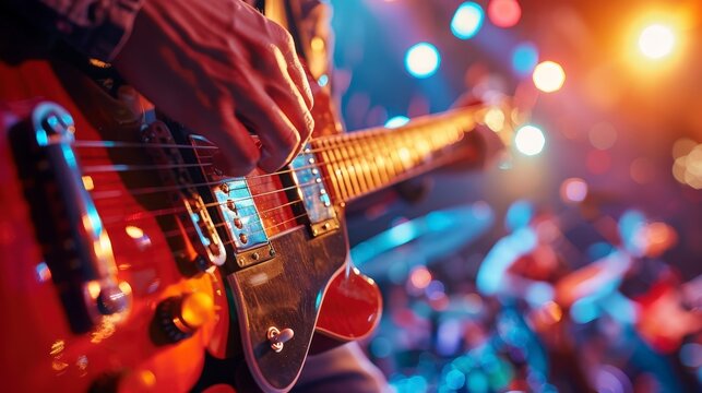 Rootin' Tootin' Country Music Hoedown in Nashville: Live Performance with Guitars, Cowboy Hats, and Enthusiastic Crowd