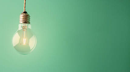 light bulb on green background
