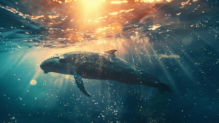 Fototapeta premium whale in the water