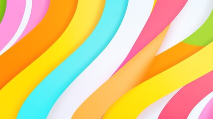 Obraz premium Colorful wavy patterns of paper in vibrant hues on a white background
