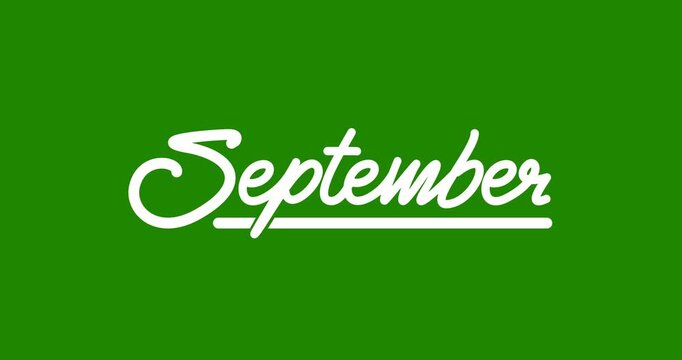Dynamic September Handwritten Word Animation on Green Screen Alpha Channel. Great for Seasonal Transitions and Fall-Themed Projects. Seamless Integration with Any Background for Eye-Catching Visuals