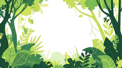 Green Foliage Background with White Space.