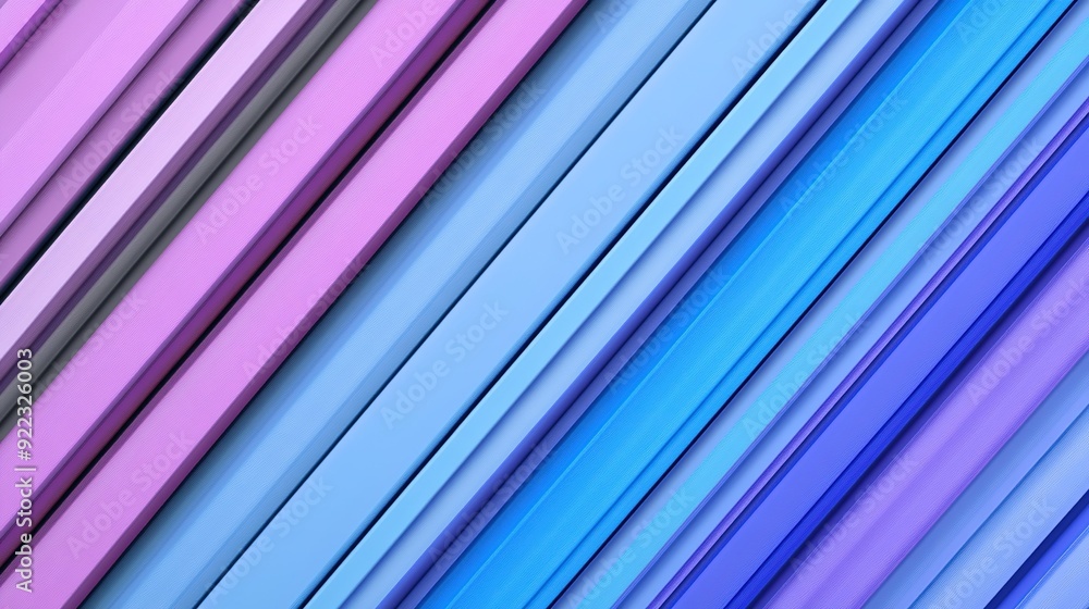 Poster abstract pattern of diagonal lines in varying shades of blue and pink, creating a vibrant visual eff