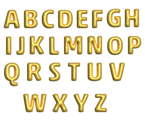 3d golden alphabet set , luxury shiny and glowing letters, 4k design element