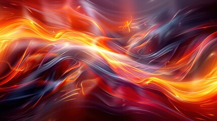 Fototapeta premium Abstract background with vibrant red and orange flowing lines, creating a dynamic and energetic visual effect.