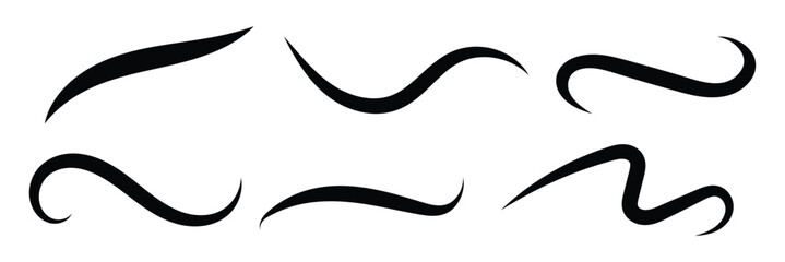Obraz premium Hand drawn collection of curly swishes, swashes, swoops. Calligraphy swirl. Highlight text elements. Vector illustration in eps 10.