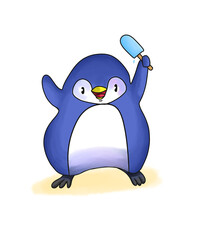 penguin with popsicle