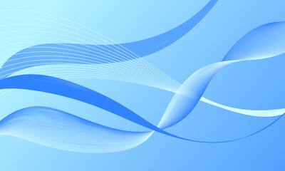 blue business lines wave curves on smooth gradient abstract background