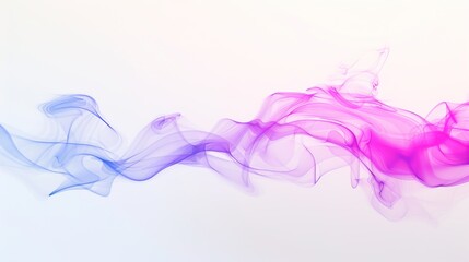 Mesmerizing Psychedelic Smoke Art: Vibrant Colors and Abstract Patterns on a Pure White Canvas
