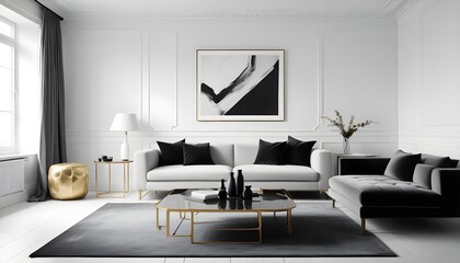 Photo interior modern design room 3d illustration