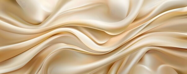 Obraz premium Abstract Beige Draped Fabric Background