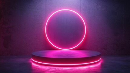 Neon Circle and Podium.