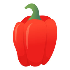Sweet red bell pepper cartoon .Pepper paprika.Ripe harvest.Isolated on white background. artoon vector illustration.Culinary spice.
