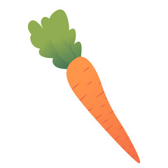 Carrot vegetable cartoon.Vitamin vegetable.Ripe carrot.Isolated on white background.Vector flat illustration.