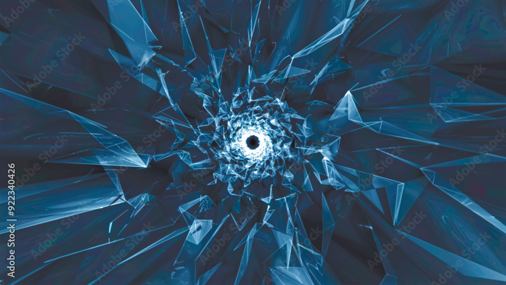 Poster motion graphic of flying into digital technologic tunnel. abstract digital background. data flow inf