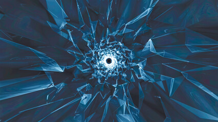 Motion graphic of flying into digital technologic tunnel. Abstract digital background. Data flow information. Technology tunnel. Vector illustration