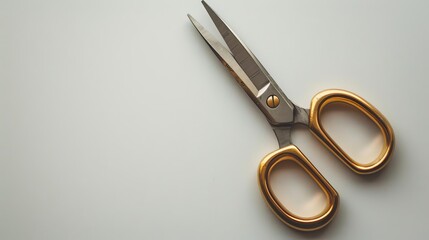Minimalist crafting tools, single pair of scissors, white background, soft light
