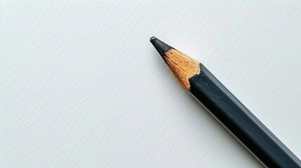 Minimalist drawing tools, single pencil, white background, natural light