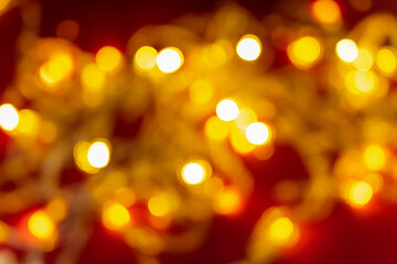 Bright blurred background with festive bokeh