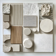 material mood board for interior design meeting room