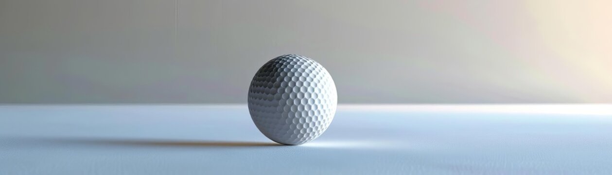 Minimalist polo, single ball, white background, natural light