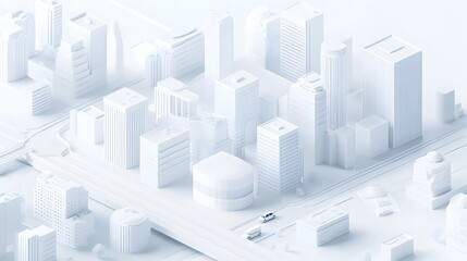 Futuristic Cityscape with Towering Skyscrapers and Modern Architecture in an Urban Landscape