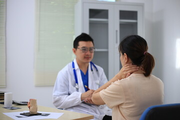 Male doctor with experience examining young pregnant women