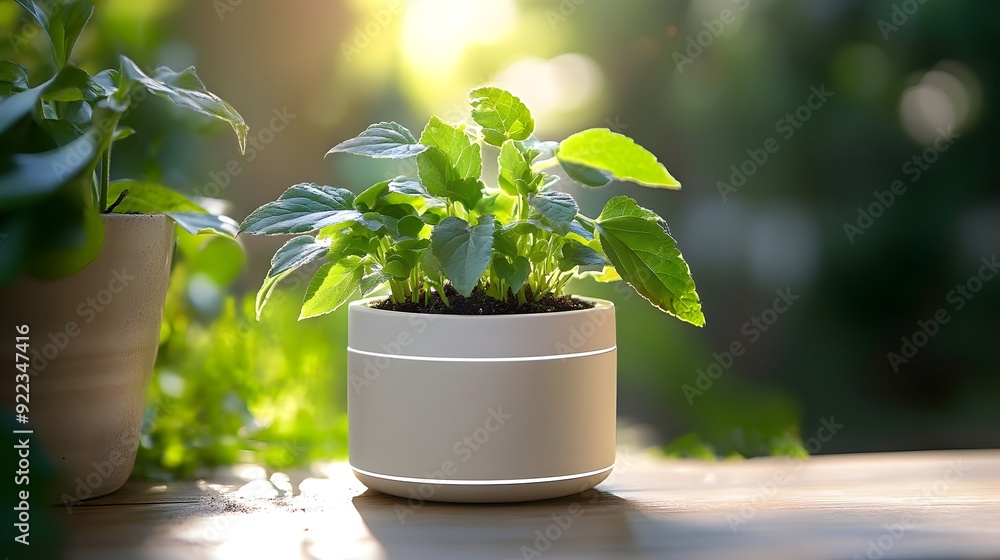 Poster smart connected plant pot with sensor-driven precision gardening monitoring