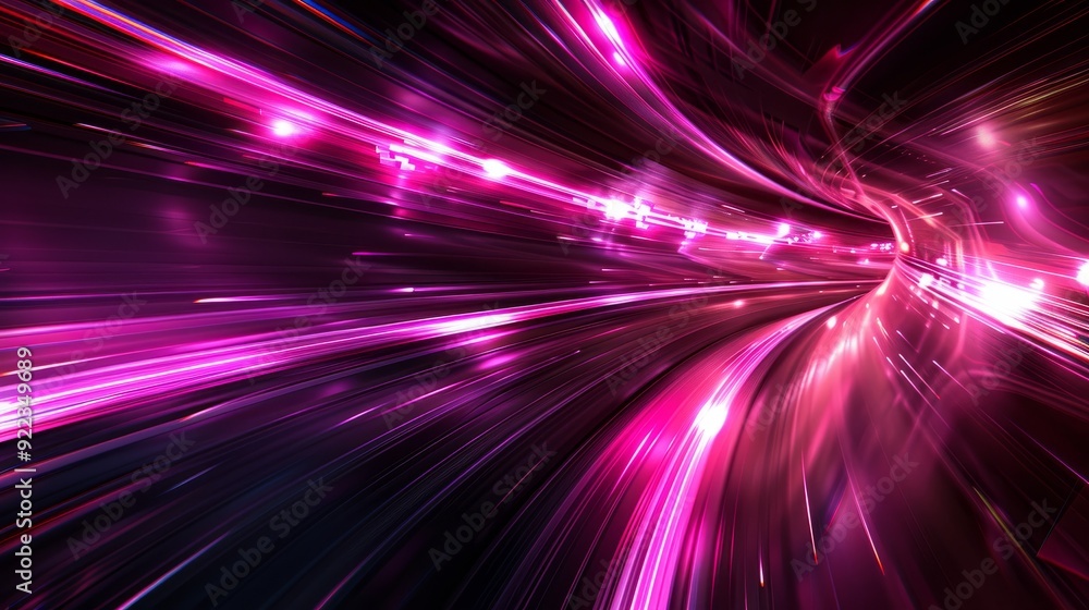 Aufkleber abstract light trails in vibrant pink colors create a dynamic visual effect