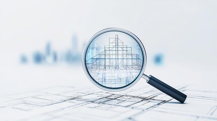 A 3D magnifying glass hovering over a digital network, revealing hidden data, symbolizing search engine precision