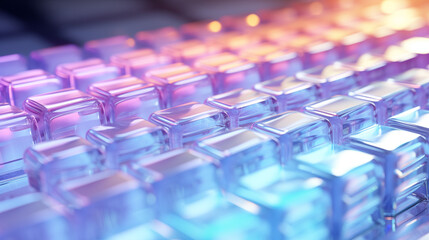 Obraz premium 3D Crystal Blocks, Abstract Image, Texture, Pattern Background, Wallpaper, Cover and Screen for Smartphone, Cell Phone, Computer, Laptop, 9:16 and 16:9 Format