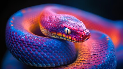 Intricate snake scales magnified, revealing nature's hidden artistry