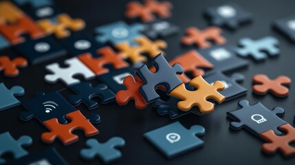 Obraz premium A 3D puzzle with each piece representing a different search query, symbolizing the complexity of search engines