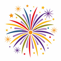 fireworks in white background vector illustration