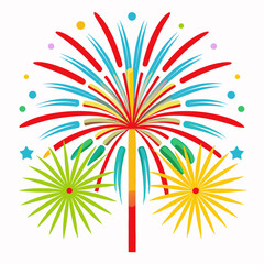 fireworks in white background vector illustration