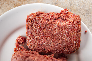 ham spam luncheon canned meat fresh meal food snack on the table copy space foodbackground rustic top view