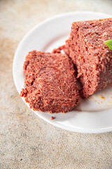 ham spam luncheon canned meat fresh meal food snack on the table copy space foodbackground rustic...