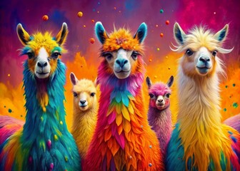 Vibrant Alpacas With Furry Coats