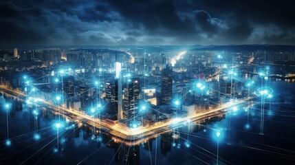 5G, 6G, Big data wireless network, high speed internet, cloud computing or connect diagram technology, Data storage, service, synchronize, online, financial, Connectivity global, smart city, Gen AI