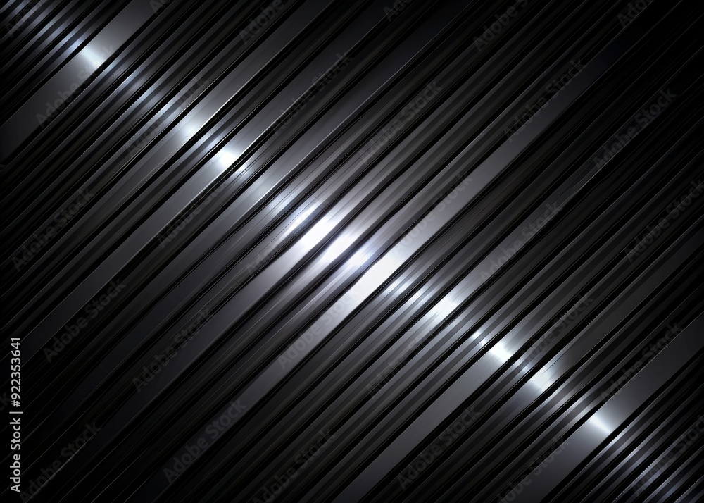 Poster dark mysterious abstract background featuring diagonal black stripes on a black light gradient, crea