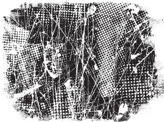 Glitch distorted grange shape . Noise grungy logo . Trendy defect error shapes . Glitched frame .Grunge textured . Distressed effect .Vector shapes