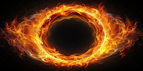 Ring of flames magic portal with fiery colors and swirling vortex , portal, flames, magic, ring, fantasy, vortex