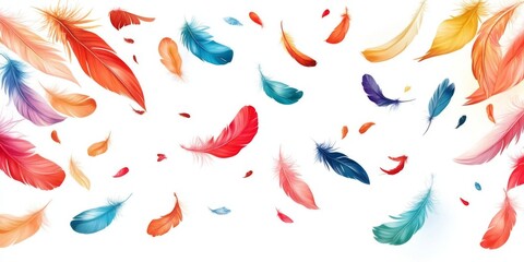 Fototapeta premium Indigenous Pride and Abstract Artistry: A Celebration of Native Heritage through Feather Flags and Artistic Expression.