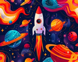 Space_exploration_theme_rockets_and_planets_vibrant_colors