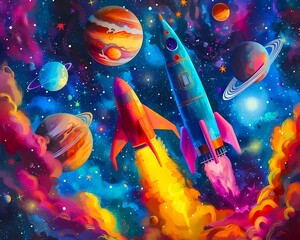 Space_exploration_theme_rockets_and_planets_vibrant_colors